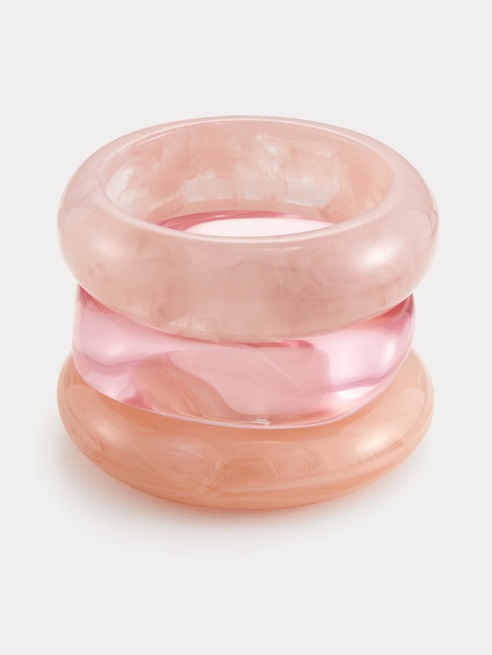 Luv AJ Acrylic Stackable Bangle Set - Pink & Peach